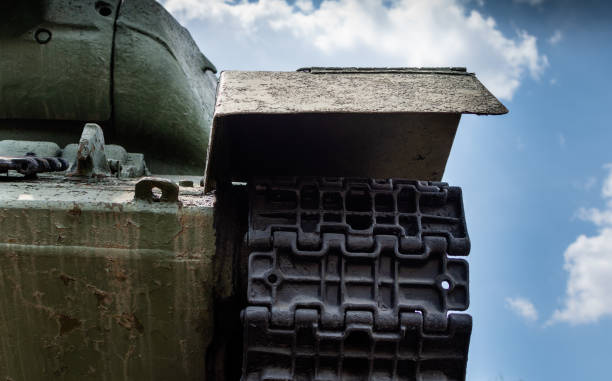 istock Fragment of front of old panzer 1400050121