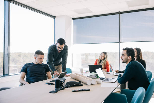 istock Group of start up workers having a meeting 1400051462
