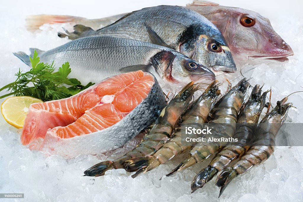 Seafood on ice - Royalty-free Vis en zeevruchten Stockfoto