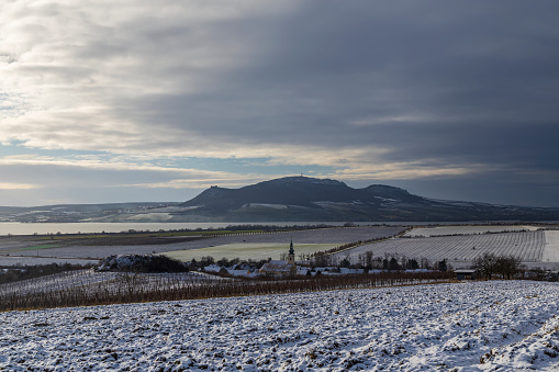 Winter landscape under Palava near Sonberk, South Moravia, Czech Republic
