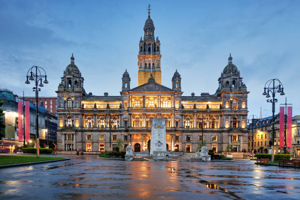 istock Glasgow City Chambers in George square at night, Scotland - UK 1400056005