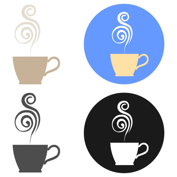 ilustrações de stock, clip art, desenhos animados e ícones de coffee cup icon. coffee cups set, aromatic coffee cup icon on white background. vector illustration. vector. - coffee aromatherapy black black coffee