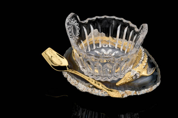 istock luxury crystal caviar bowl with fish figurine 1400056463
