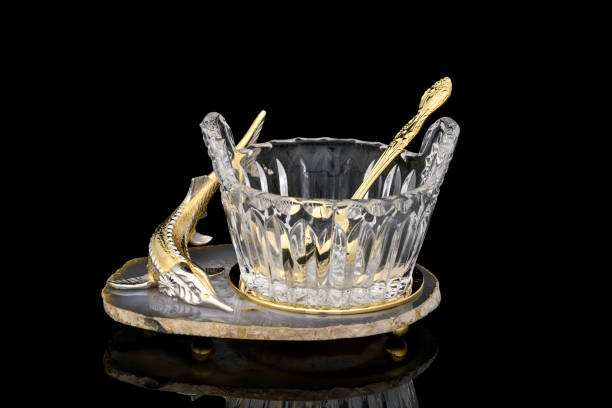 istock luxury crystal caviar bowl with fish figurine 1400056464