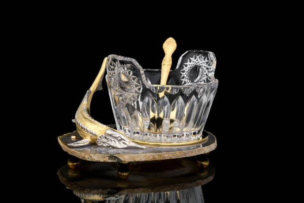 istock luxury crystal caviar bowl with fish figurine 1400056476