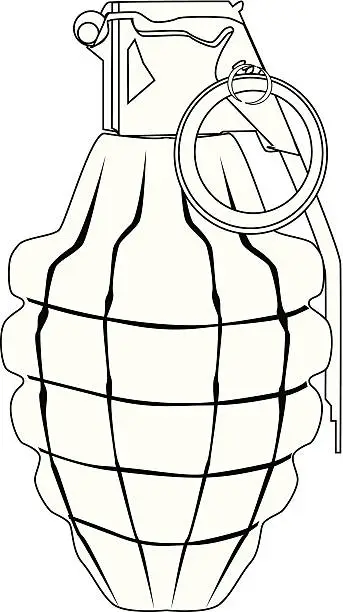 Vector illustration of Hand Grenade