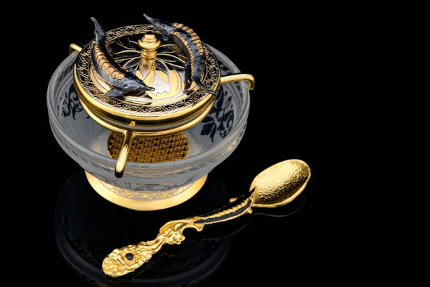 istock luxury crystal caviar bowl with fish figurine 1400056517