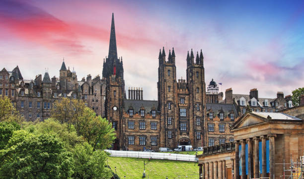 istock Edinburgh panorama view at sunset, Scotland - UK, New collage 1400056518