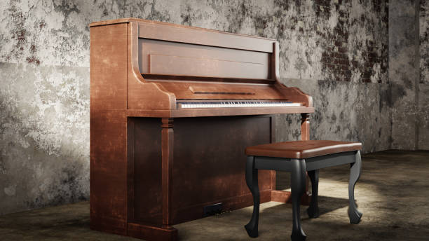 istock vintage piano in abandoned place, 3drendering 1400057044