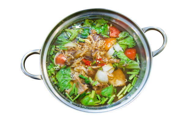 istock Top view of Thai Braised Beef Spicy Soup, focus selective 1400059437