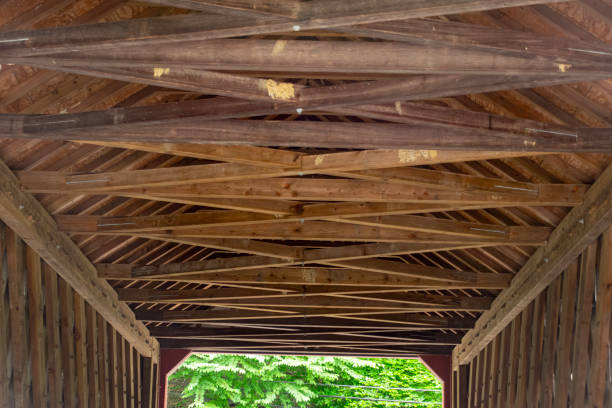 istock View of a Covered Bridge's Timber Frame Construction 1400062247