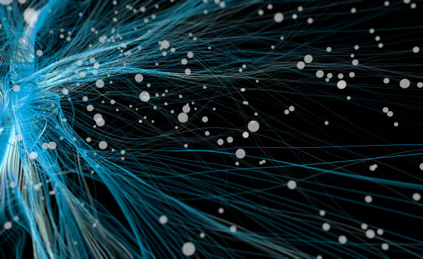 tecnologia di rete globale - fiber optic cable computer network abstract foto e immagini stock