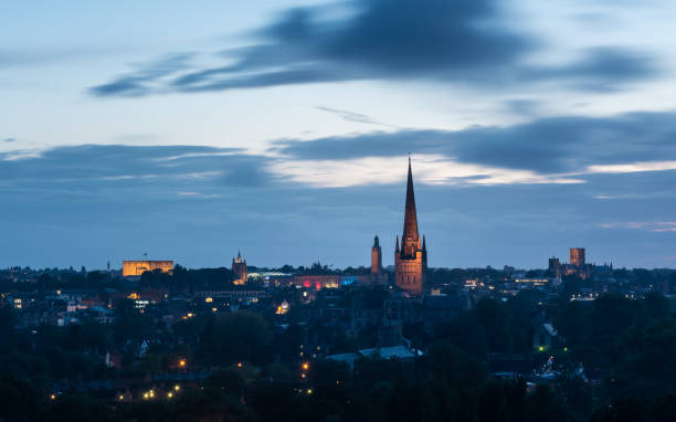 istock Norwich city skyline III Evening 1400067862