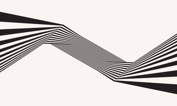 Abstract background with zigzag lines. Stripes optical art illusion.