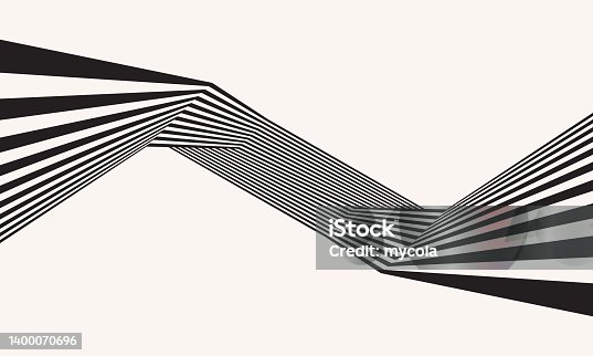 istock Abstract background with zigzag lines. Stripes optical art illusion. 1400070696