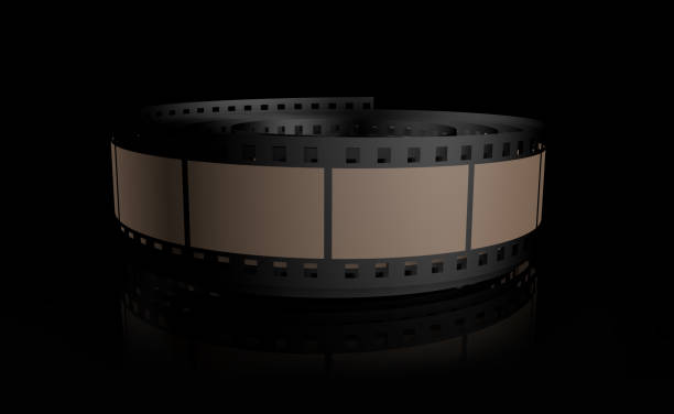 3D render film reels in \ncalled pizzas