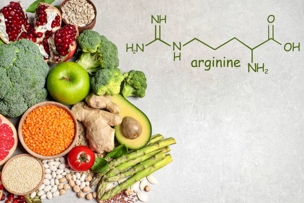 istock Fresh vegetables, fruits and seeds on light grey table, flat lay. Sources of essential amino acids 1400071432