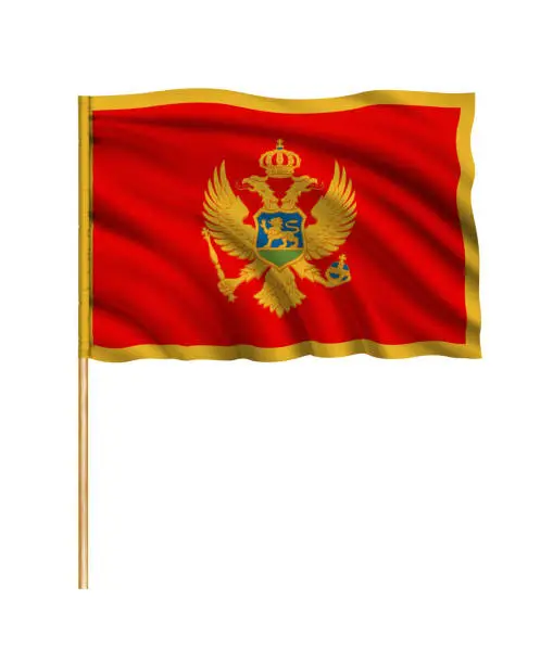 Vector illustration of Flag of Montenegro