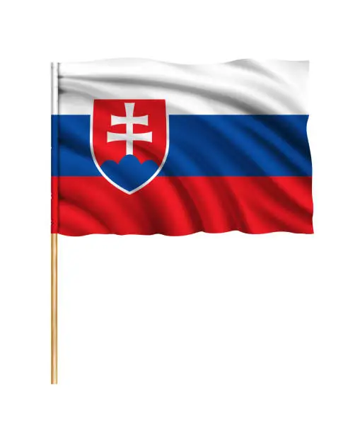 Vector illustration of Flag of Slovakia