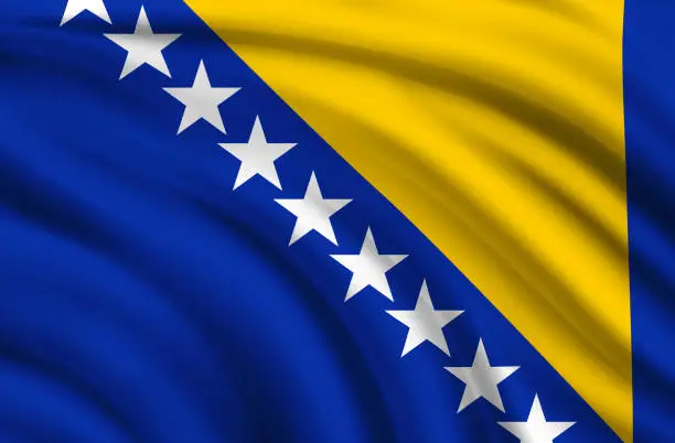 Vector illustration of Flag of Bosnia and Herzegovina