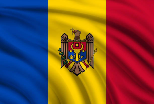 Flag of Moldova Flag of Moldova. Vector illustration moldovan flag stock illustrations