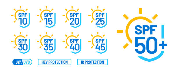 spf 日焼け防止係数ベクトル アイコン セット - beach body点のイラスト素材／クリップアート素材／マンガ素材／アイコン素材