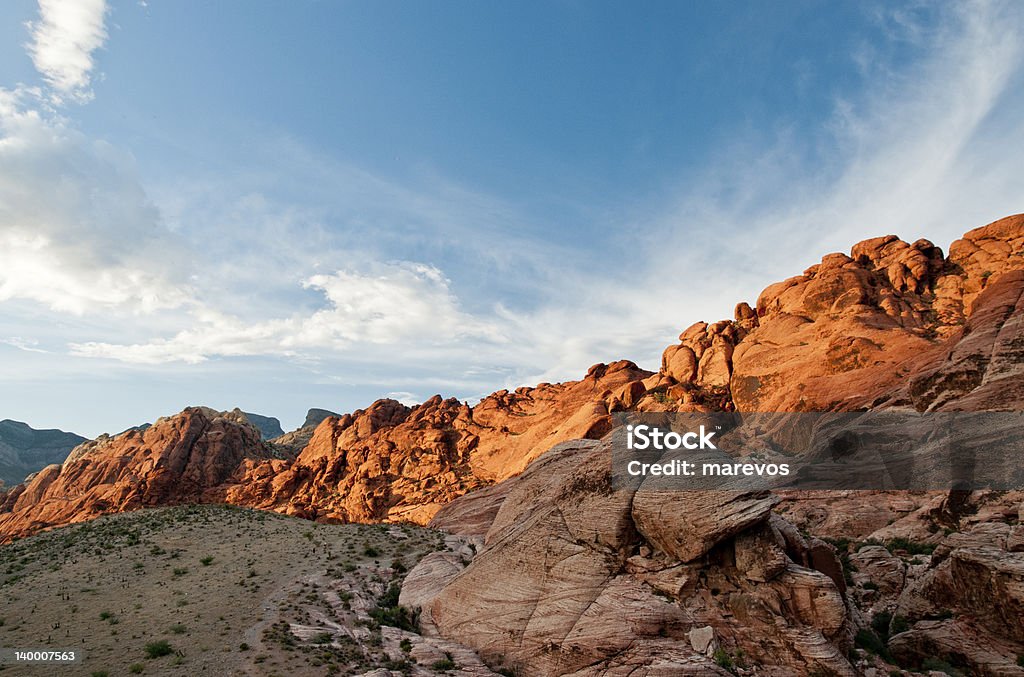 red rock deserto em cores do pôr-do-sol - Foto de stock de Azul royalty-free