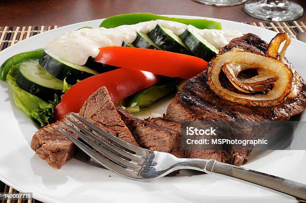 Steak And Salad Stock Photo - Download Image Now - Beef, Bell Pepper, Cucumber