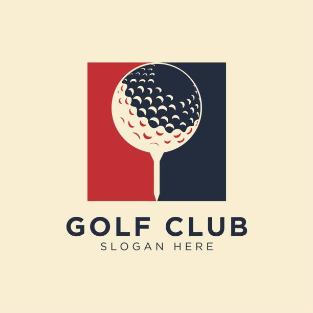 ilustraciones, imágenes clip art, dibujos animados e iconos de stock de vector de diseño de símbolo de pelota de golf - golf