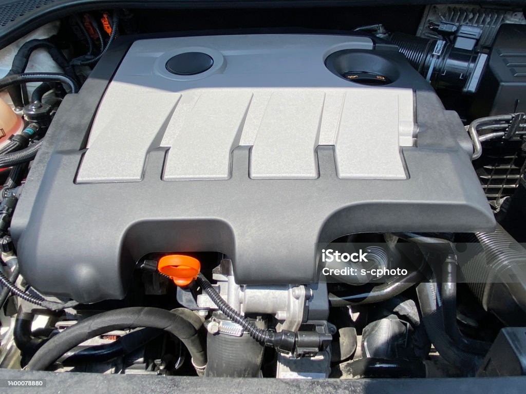 Car engine motor Clean and modern car engine motor Covering Stock Photo
