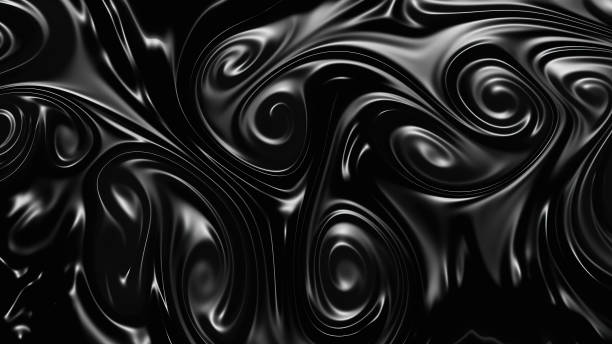 istock Abstract black flowing waves oil metal background 1400080237