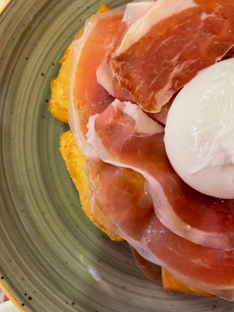 istock Italian entree: fried dumpling, dry cured ham and buffalo mozzarella 1400081805