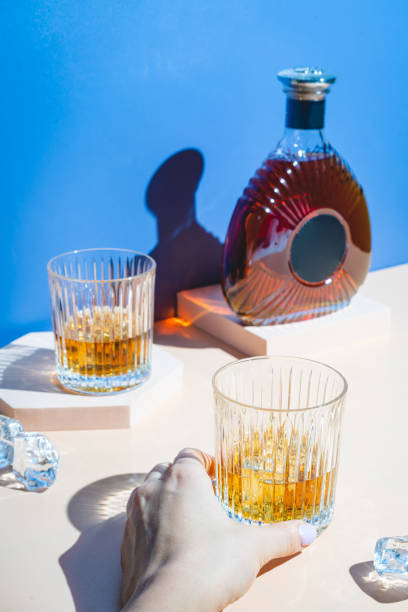 istock Whiskey with ice in glasses 1400082115