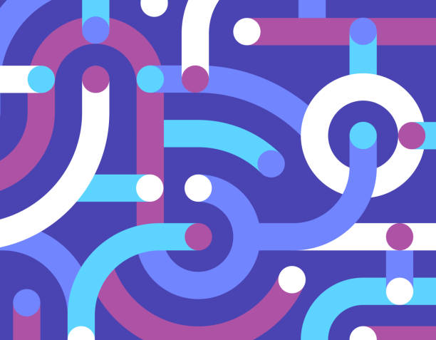 stockillustraties, clipart, cartoons en iconen met connection networking abstract lines background - rijden een motorvoertuig besturen