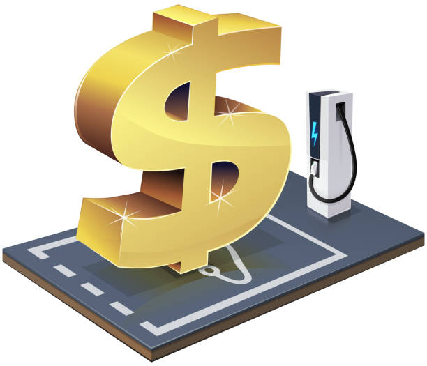 istock Dollar cost of charging an electric car (cut out) 1400083730