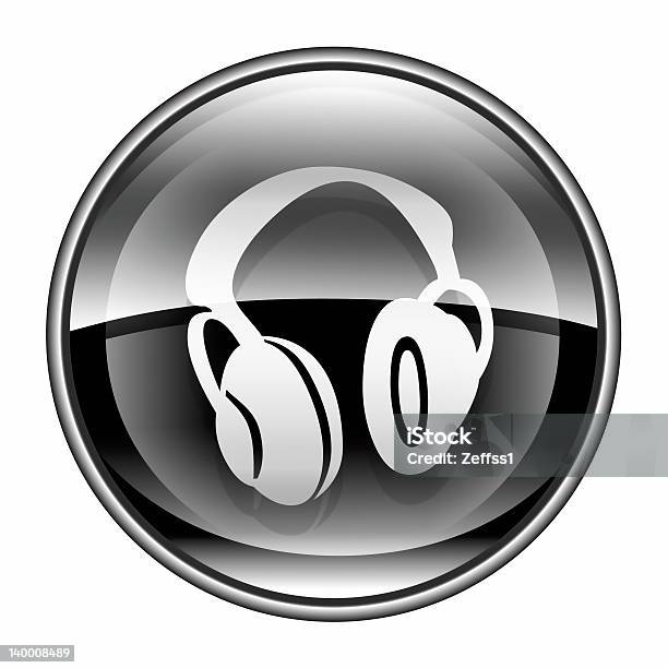 Kopfhörersymbol Schwarz Isoliert Auf Weißem Hintergrund Stock Vektor Art und mehr Bilder von Audiozubehör