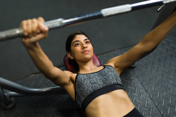 Beautiful athletic woman working out