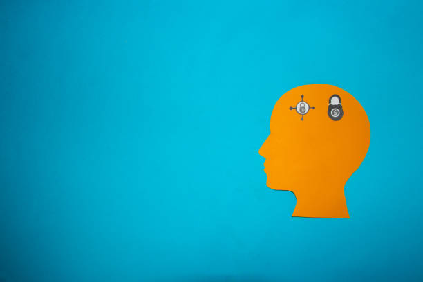 istock orange head with money security icon on blue background, save the money, safe data on the internet, copy space, minimal concept 1400088968