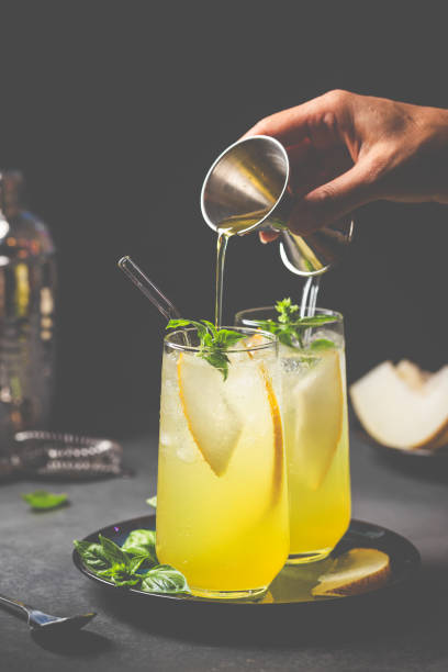 istock Melon juice, lemonade in glasses 1400090403