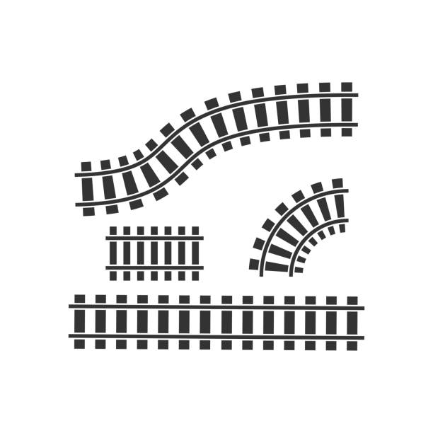 列車の線路アイコン。鉄道道路のシンボル。鉄道要素ベクトルに署名します。 - industry business street steel点のイラスト素材／クリップアート素材／マンガ素材／アイコン素材