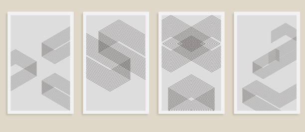 minimalizm wektorowy struktura stylu linii geometryczny wzór siatki,element projektu,abstrakcyjne tła - straight lines stock illustrations