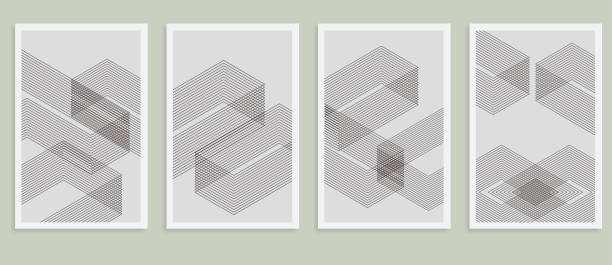 ベクターミニマリズムラインスタイル幾何学的グリッド構造パターン,デザイン要素,抽象背景 - straight lines点のイラスト素材／クリップアート素材／マンガ素材／アイコン素材