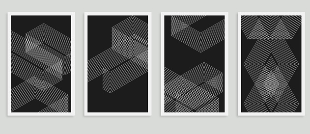 Vector minimalism line style geometric grids pattern,Design Element,Abstract Backgrounds
