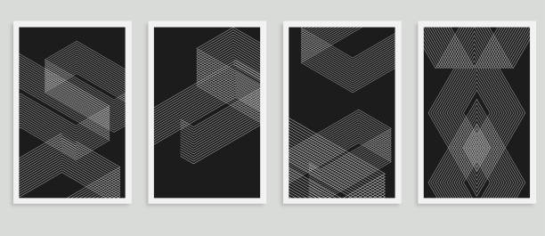 Vector minimalism line style geometric grids pattern,Design Element,Abstract Backgrounds vector art illustration