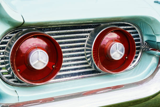 istock Red rear light of retro car 1400102386