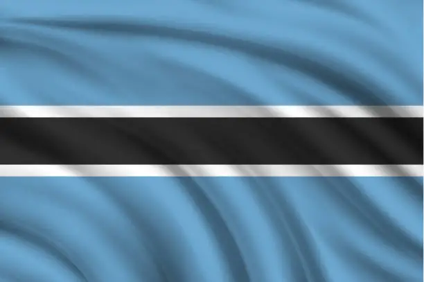 Vector illustration of Flag of Botswana