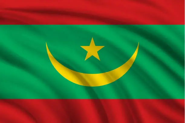 Vector illustration of Flag of Mauritania