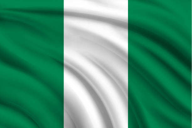 флаг нигерии - nigerian flag nigerian culture three dimensional shape nigeria stock illustrations