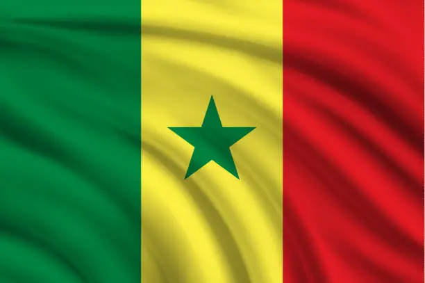 Vector illustration of Flag of Senegal