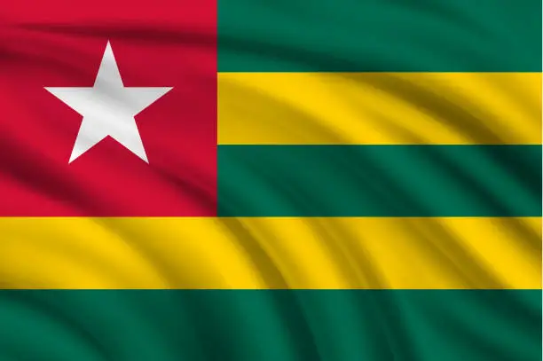 Vector illustration of Flag of Togo